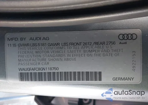 2016 Audi A6 2.0T Premium Plus from USA, damaged, VIN WAUGFAFC8GN118750